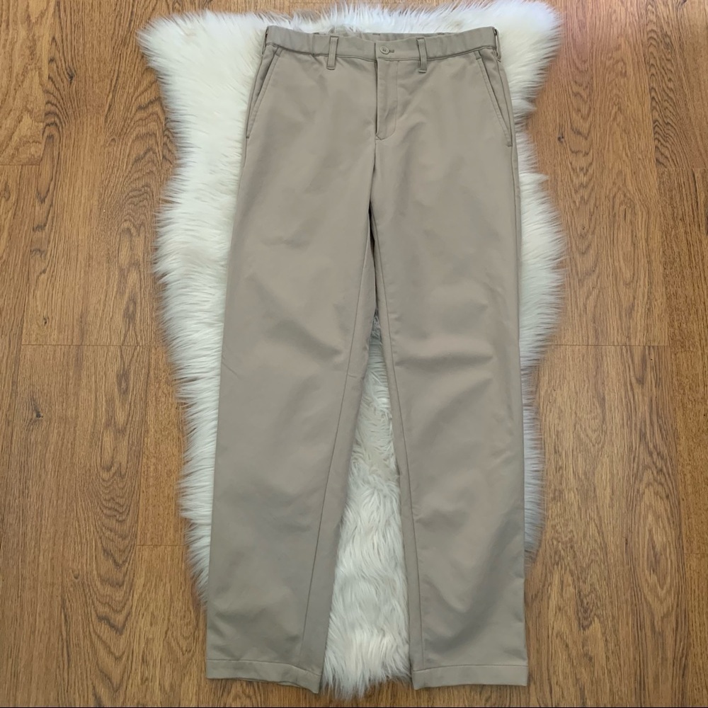 Muji Pants Size XS neutral color straight cut Back elastic waist